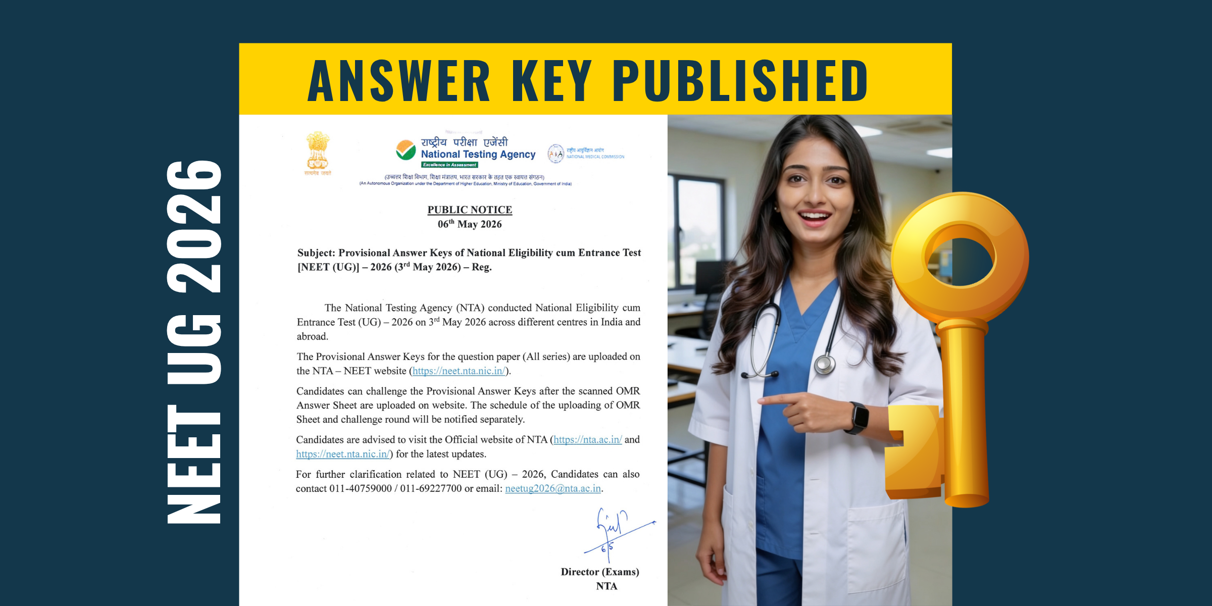 NEET UG 2026 - Answer Key Published