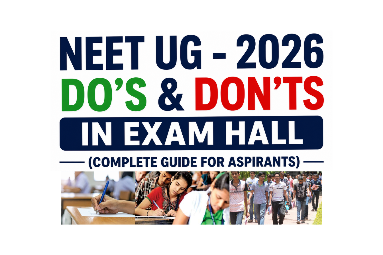 NEET UG – 2026 Do’s & Don’ts in Exam Hall (Complete Guide for Aspirants)